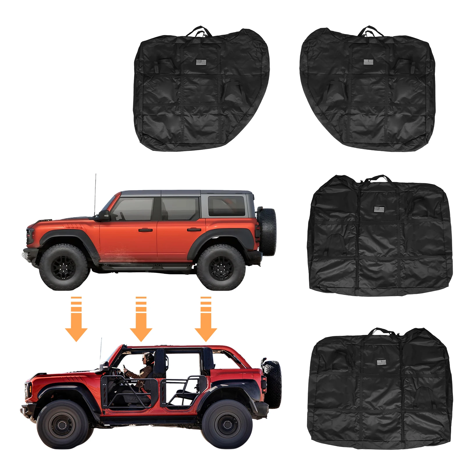 Oxford Cloth Door Storage Bags Organizer for Ford Bronco 4 Doors