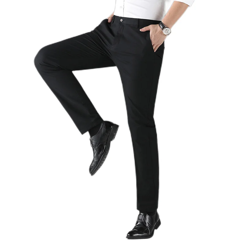 

Men's Formal Trousers Black Business Slim Fit Men's Pants 6XL Plus Size Suit Pants Straight High-Stretch Male Clothing Trousers