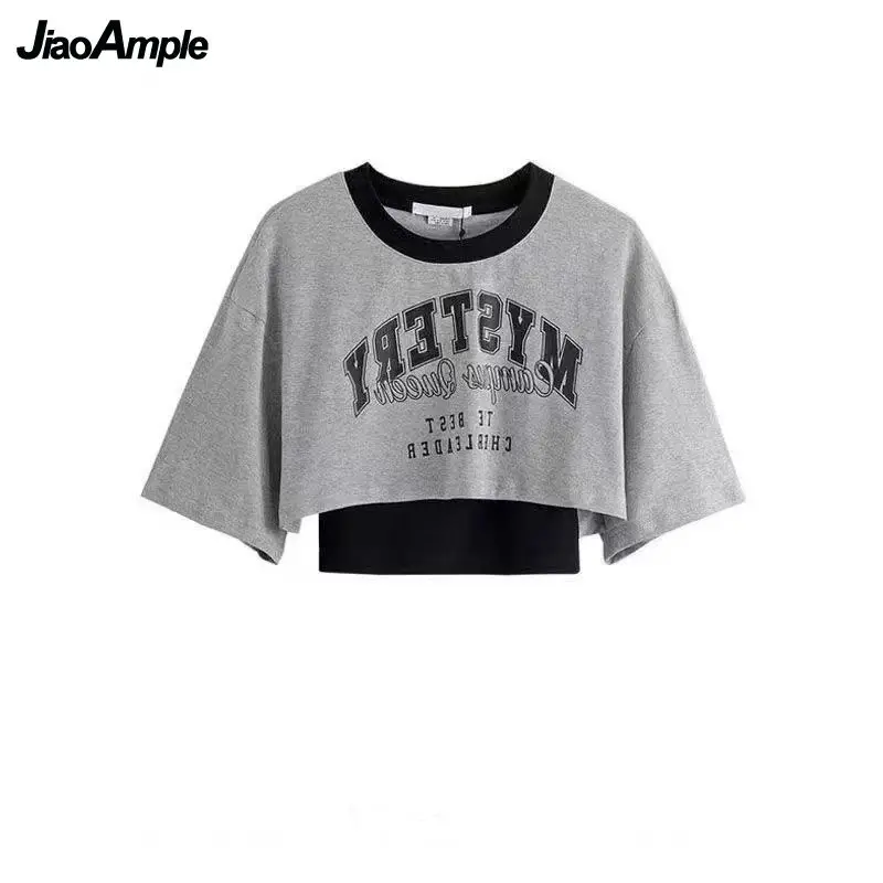 Women's 2025 Summer New Tracksuit Matching Set Korean Elegant Loose Short Sleeved T-shirt+suspender+Cargo Pants Three Piece Suit 4