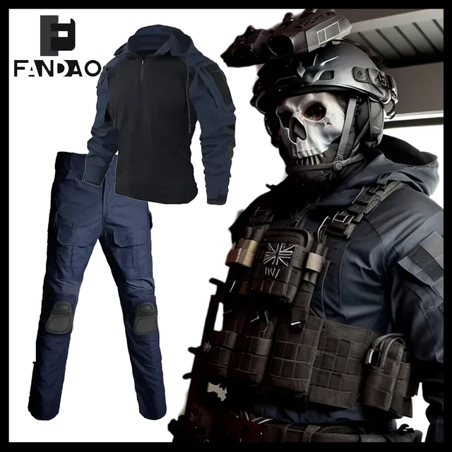 Costume de Camouflage de Combat fantôme tactique, vêtements de Cosplay Call Of Duty, vêtements de travail Airsoft Paintball pour hommes pour Halloween, jeux CS 1