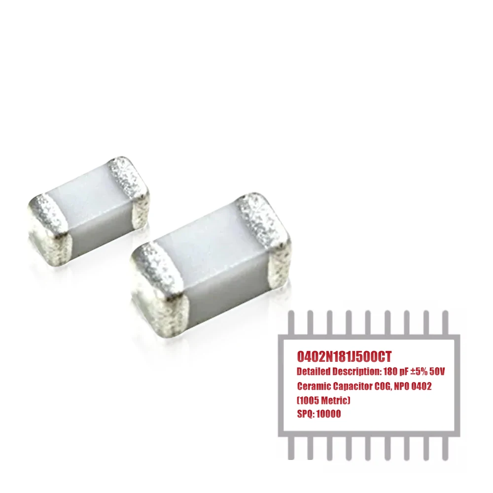 

MY GROUP 10000PCS 0402N181J500CT 180PF 50V C0G/NP0 0402 керамические конденсаторы для поверхностного монтажа