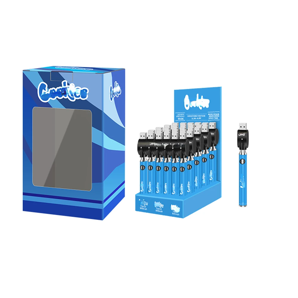 30 stücke Cookie Back woods 900mAh VV Vapes Batteries pannung vorheizen einstellbar mit USB-Ladegerät passen dicke Öl patronen Tank_S4876e4138e7c4baf9a9d97a9e1d7e06fo