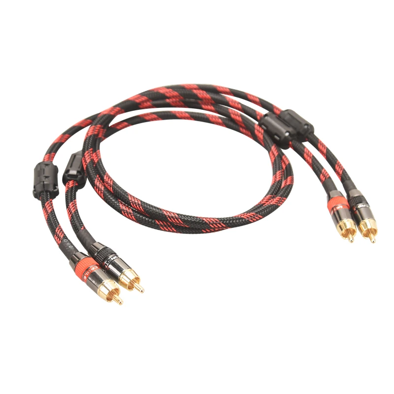 Hi-Fi Fine RCA Cable High Quality 4N OFC HIFI 2RCA-2RCA Male to Male Audio Cable Main Core Independent Shielding One Pair - 3