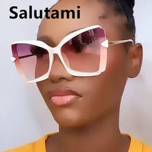

Vintage Oversized Arrow Cat Eye Sunglasses For Women New Fashion Brand Flower Print Alloy Sun Glasses Female Gadient Big Shades