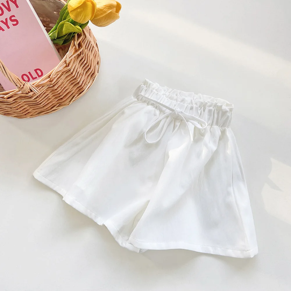 Solid Color Girls Summer Baby Girl Fashionable Children's Wide-Leg Hot Pants Kids Girls Mini Shorts