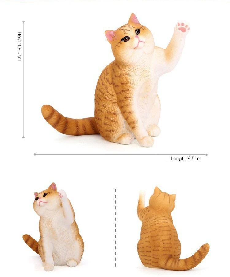 Simulation Britische Kurzhaar Katze Ornamente Haustier Kätzchen Desktop Dekoration Modell Felinae Katzen Figur Handwerk – Detail 1