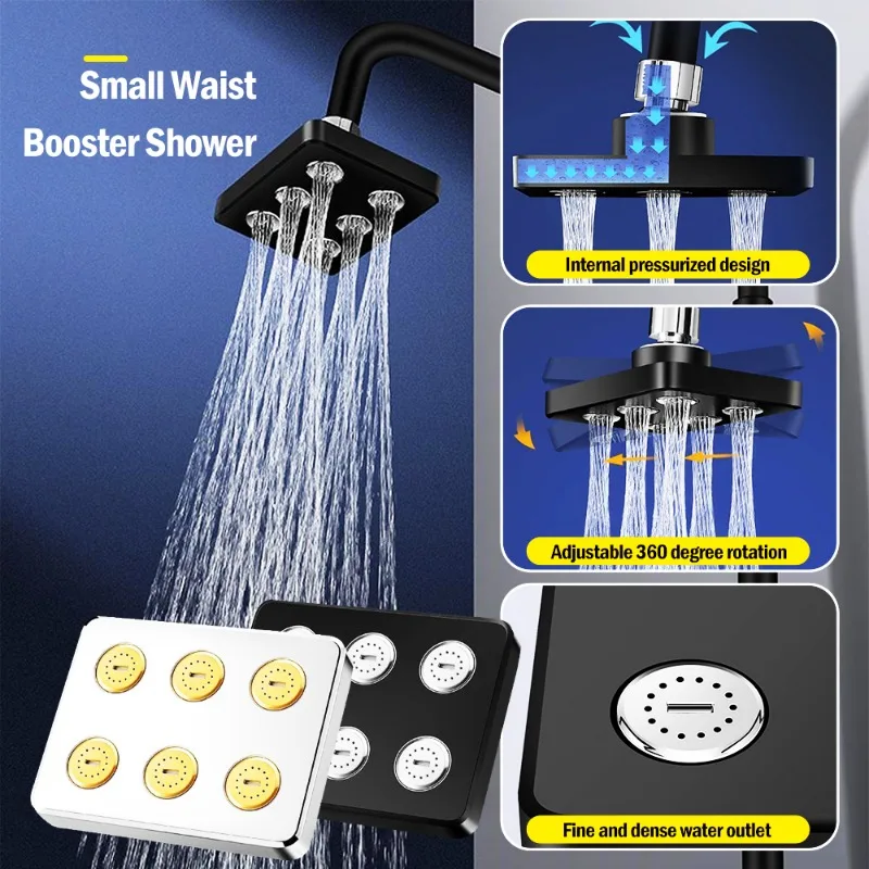 

360° Rotatable High Pressure Mini Rainfall Showerhead,Rainshower Magic Water Flow Shower Head,Water Saving Bathroom Accessories