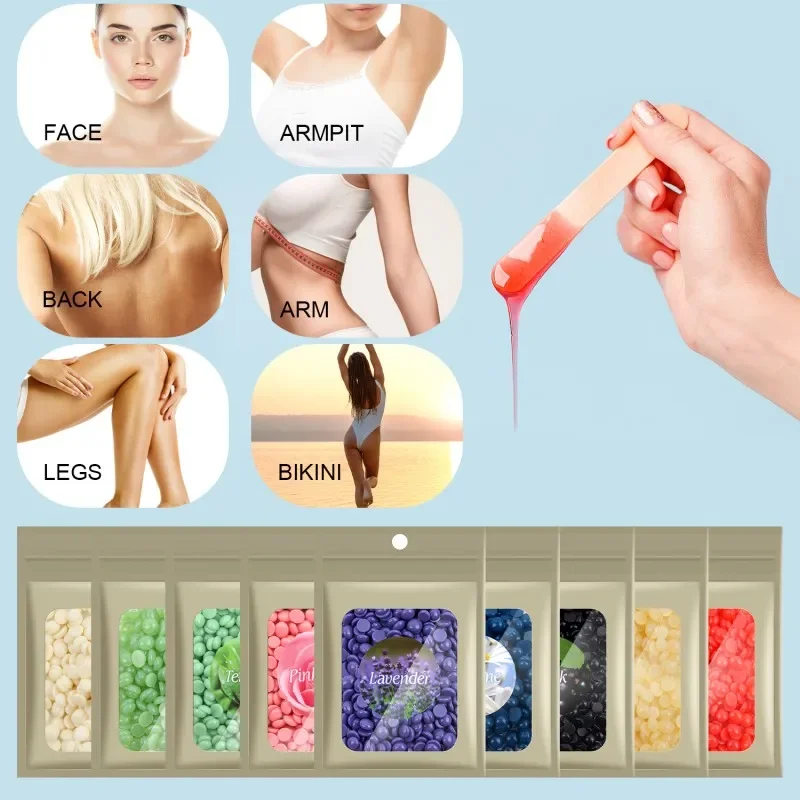 Hair Removal Wax Beads Hard Wax Beans for Face Bikini Eyebrow Legs  At Home Painless Waxing Beads Vegan Formula Gentle on Skin 5