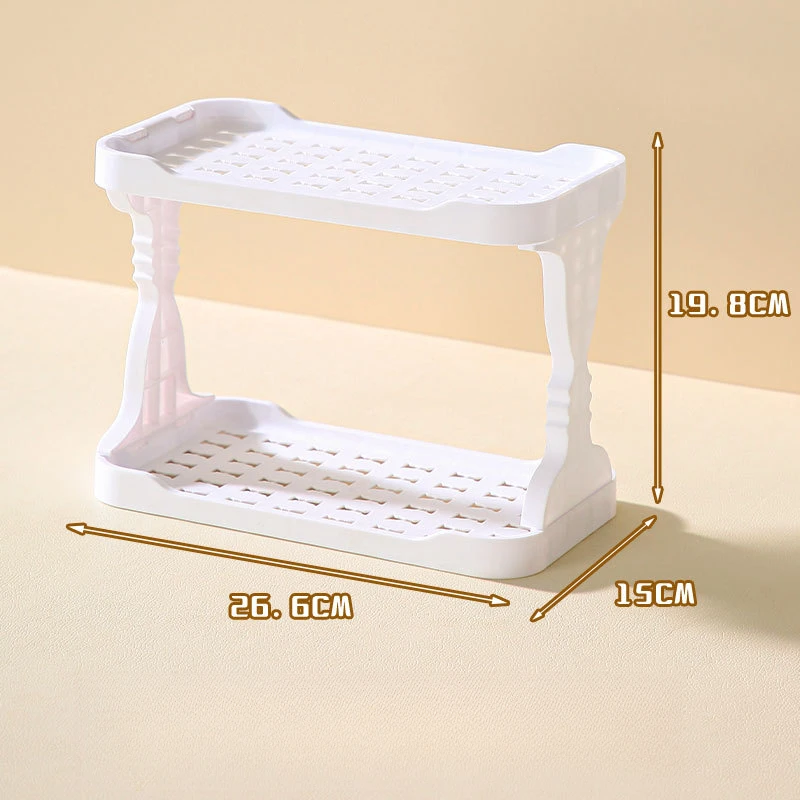 1 PC Kitchen Shelf Spice Storage Rack Double Household Countertop Organizer Drainage Cup Holder Organizer Kitchen