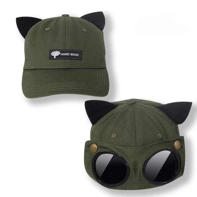 Men's Stylish Aviator Hat with Sunglasses and Versatile Baseball Cap