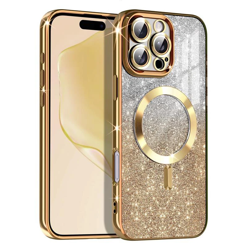 Luxury Glitter Cove Silicone Soft Bumper Magnetic Wireless Case