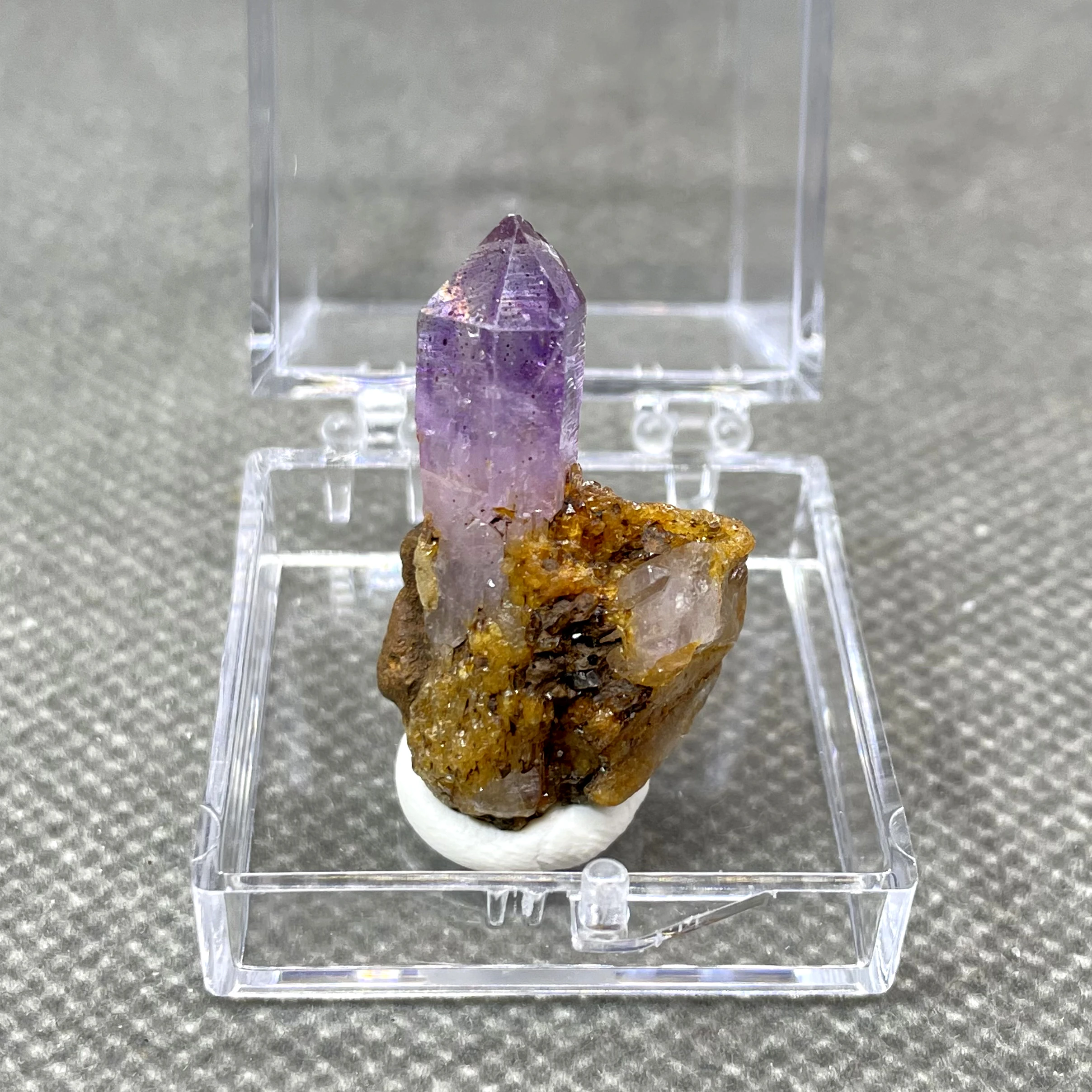 NEW! 100% Natural Rare Namibia Goboboseb Amethyst mineral Single crystal stone and crystal Quartz Crystal + box size 3.4 cm 2