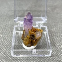 NEW! 100% Natural Rare Namibia Goboboseb Amethyst mineral Single crystal stone and crystal Quartz Crystal + box size 3.4 cm 2