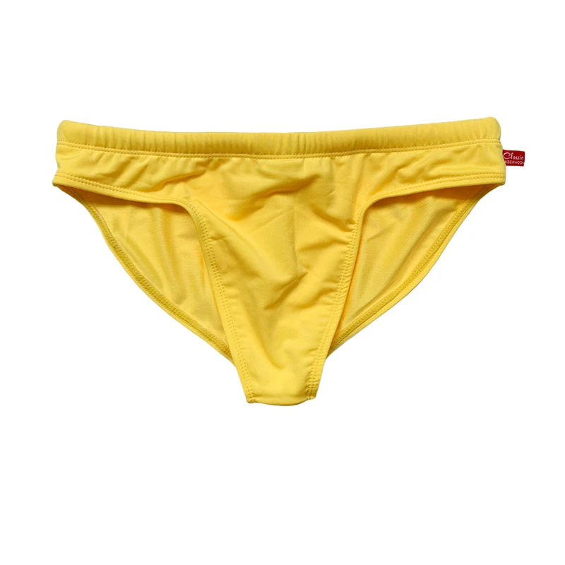 Low-waisted Lace-up Swimming Trunks Personalized Printed Men's Tight Swimsuit Boys Beach Drain Line Triangle Swimming Trunks