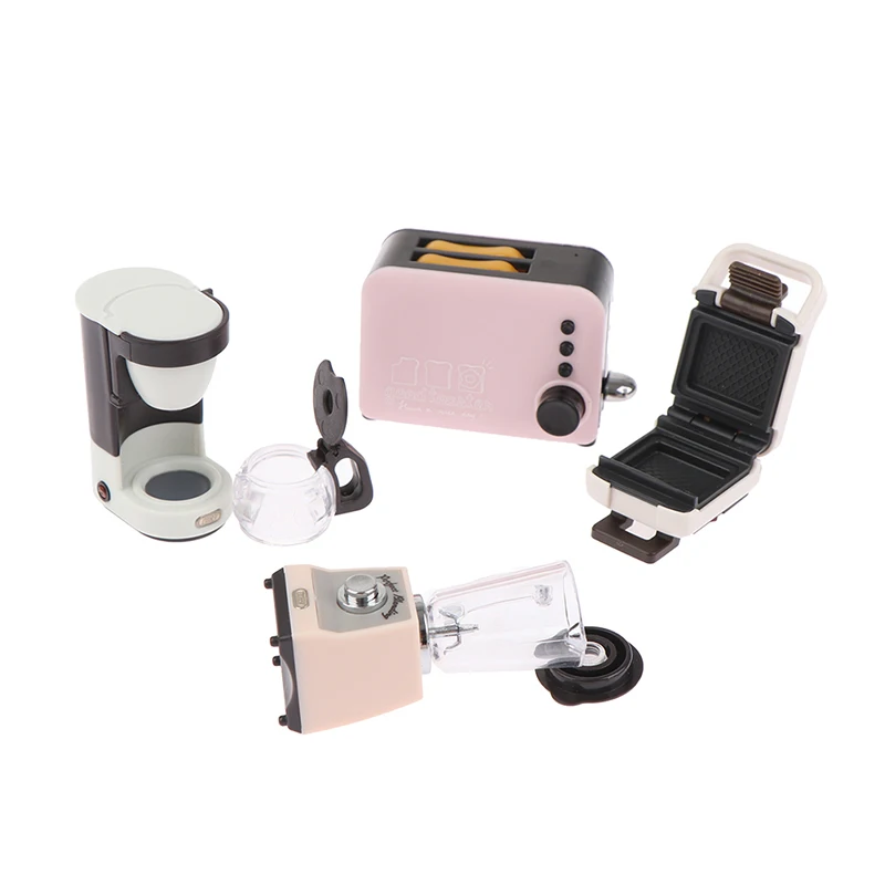 1: 12 Dollhouse Mini Decoration Simulation Coffee Machine Juice Extractor Bread Machine Kitchen Electrical Appliances Model Toys 3