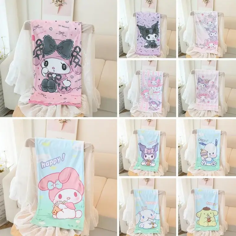 

Kawaii Sanrios Kuromi Mymelody Cinnamoroll Pochacco Pompompurin Jack-Towel Printed Cartoon Absorbs Water Anime Toys For Girls