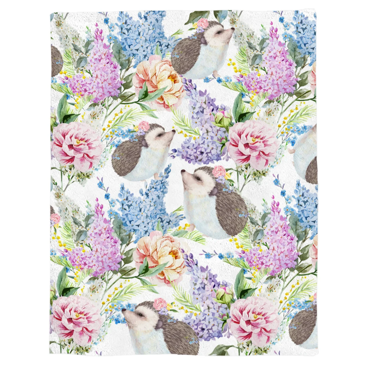 Hedgehog Flower Coral Fleece Blanket Winter Sheet Bedspread Sofa Bed Throw Light Thin Soft Warm Flannel Blankets Que