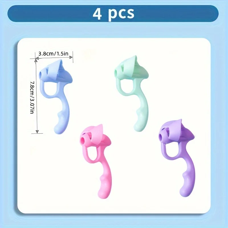 2-4pcs 그립 펜 교정기 세트 쓰기 교정기 부드러운 고무 쓰기 자세 교정기 그립 펜 필기 보조 교정 도구