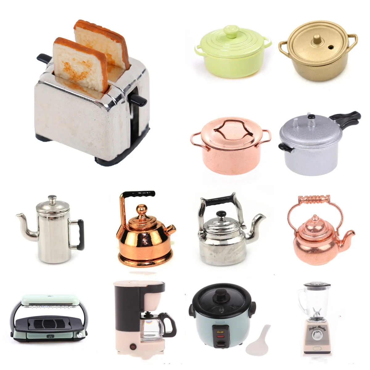 Miniature Dollhouse Bread Machine with Toast - 1/12 Scale Mini Kitchen Accessory