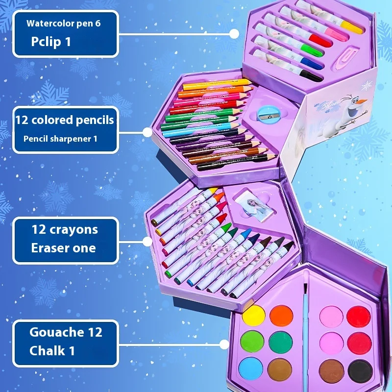 Cartoon Disney Drawing Set Children'S Drawing Watercolor Pencil Lead Crayon Gouache Gift Box Student Children'S Birthday Gift