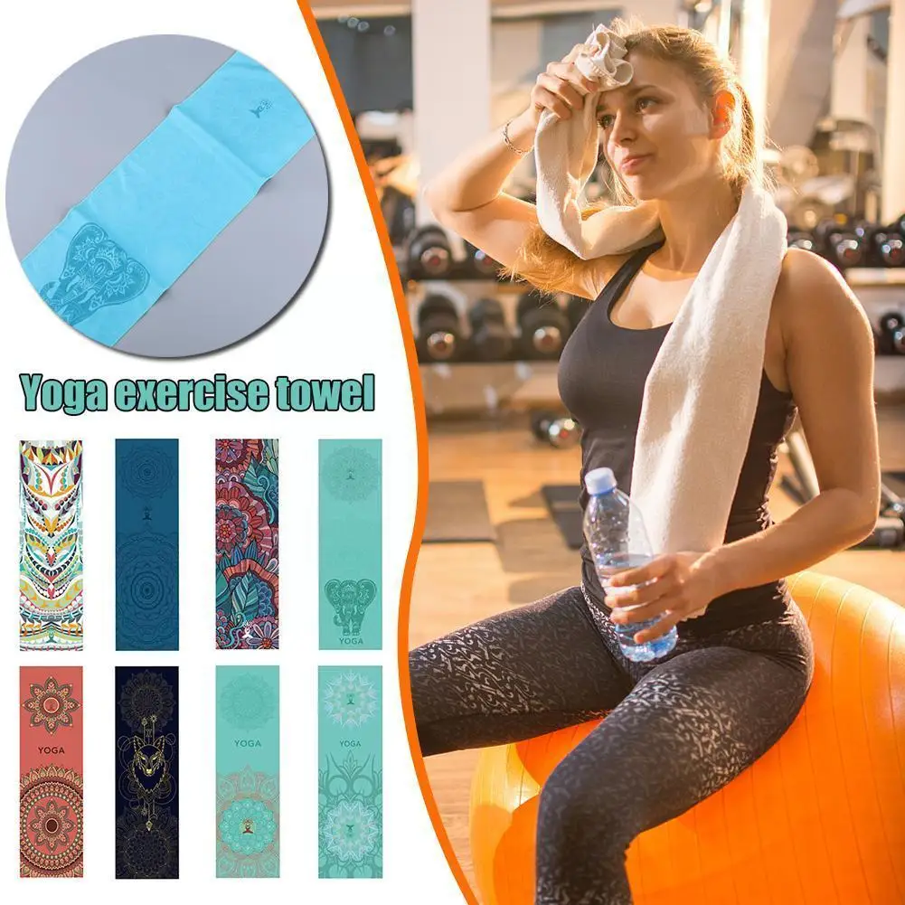 Quick Drying Yoga Towels Portable Fitness Yoga Sports Indoor Pattern Pilates Mat Mat Soft Anti-slip Outdoor Sport Print Tow T6w2