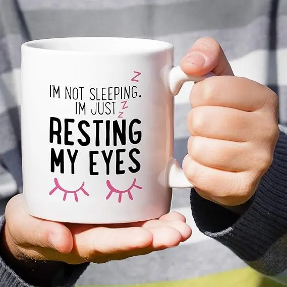 

Забавная кружка «Я не сплю», «Я просто отдыхаю глаза», керамические кофейные кружки, забавный товар, подарки на день рождения для мамы
