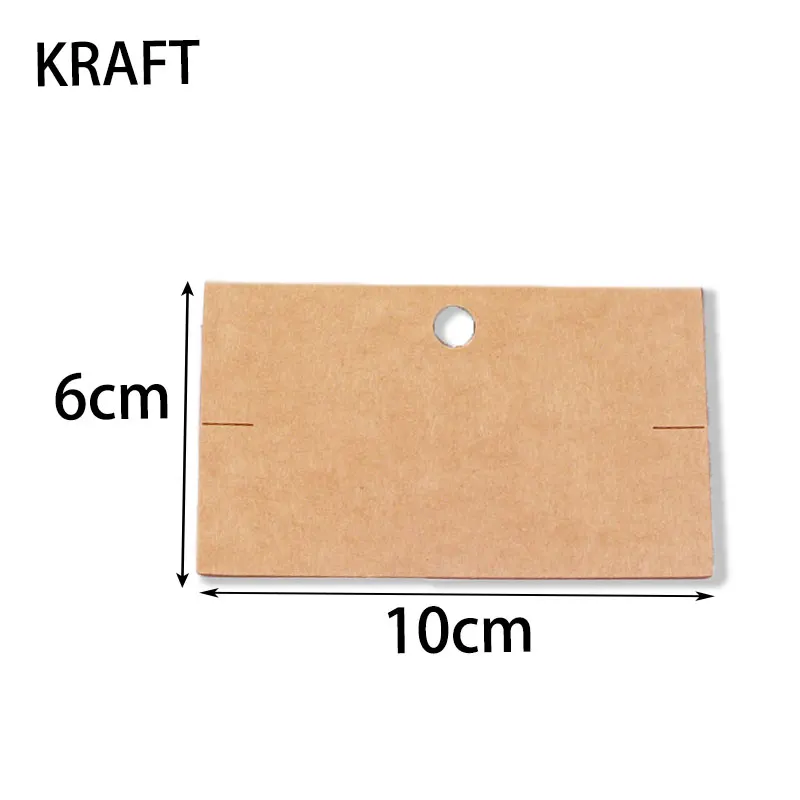 thumbnail image 1 of 50 piezas/lote de 10*6 cm de papel Kraft para embalaje de collares, pulseras, joyas, tarjetas de exhibición, almacenamiento, etiquetas minoristas, 1 of 5