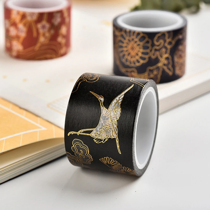 Washi Tape Decoration Tape Retro Washi Tape Scrapbooking Supplies Gold Foil Cinta Adhesiva Decorativa Journal Stationery Diary Decoration Masking Tape