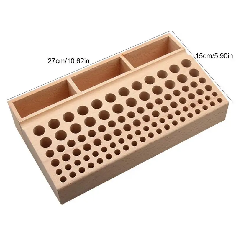 Beech Leather Craft Tools Holder Rack Stand 98 / 46 Holes Leather Craft Tool Rack Stamp Punch Tool Storage Box Holder Organizer