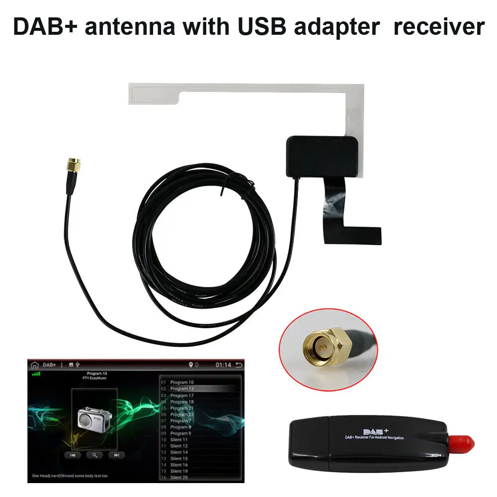 

Car Digital DAB+ Adapter Tuner Audio Radio Box USB Receiver Antenna Android Navi New Adapter