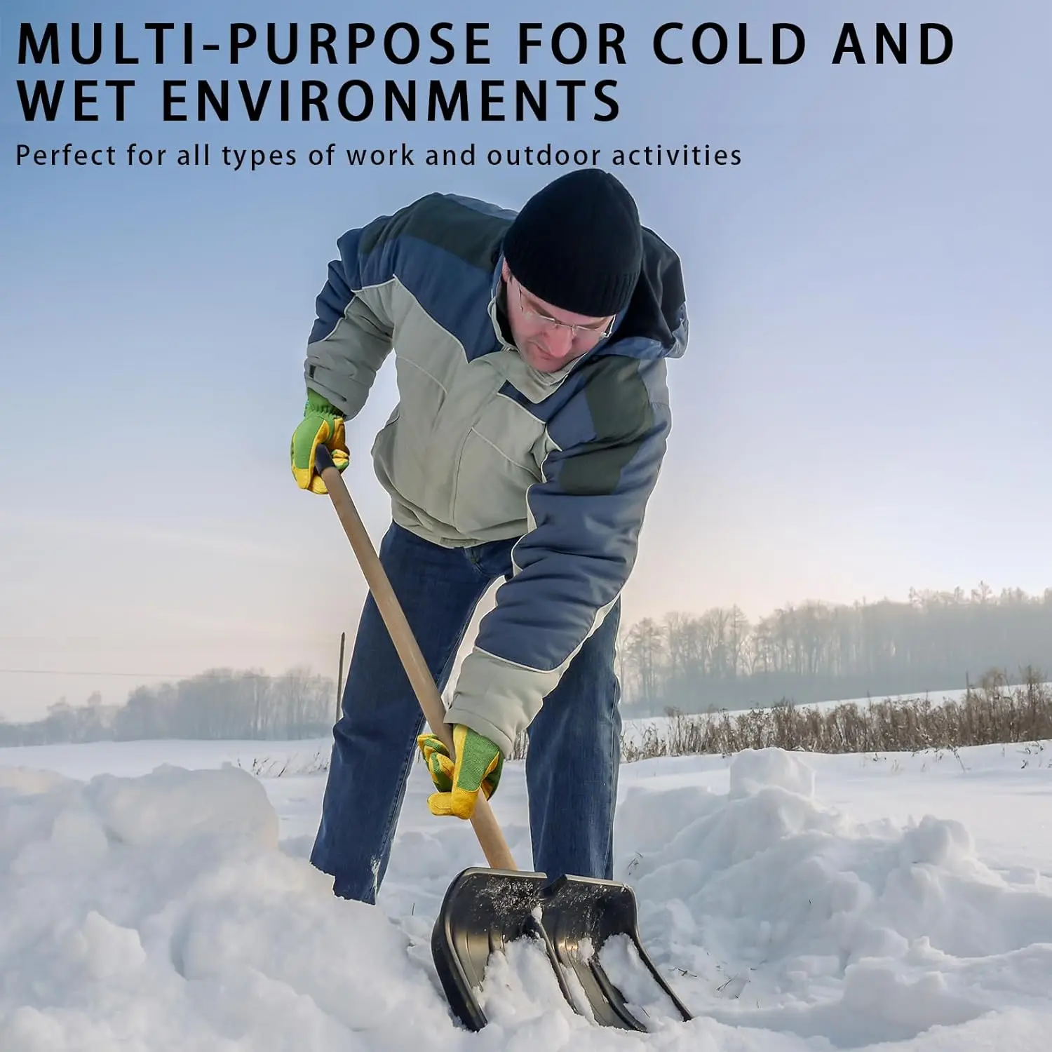 1 Pair Outdoor Work Gloves Winter Insulated Snow Cold Glove Camping Hiking Outside Truck Driver or Postman