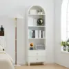 75.59" Tall Bookcase, 4 Tier Arched Bookshelf with 2 Drawers, Modern Book Display Storage Cabinet for Living Room, Bedroom 1