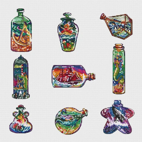 

Набор для вышивки крестом HH Rabbit and Fox Love, чемодан для вышивания, хлопковая нить, замок любви, холст, вышивка