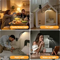 3.5in LED Clip Light Desk Lamp USB Rechargeable Cordless 1800mAh Battery 23 LEDs 3 Colors 3000K-6000K 10 Levels Dimmable Flexible Gooseneck Sturdy Clamp Wide Beam 120° High  130lm Eye Care Reading Light for Office Study Bedroom Dorm Workbench Studio 7