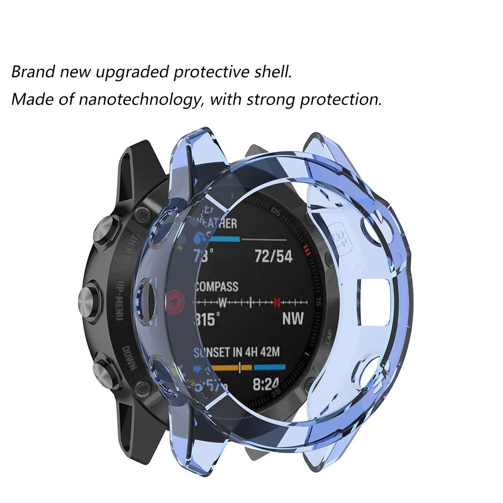 Soft TPU Case for Garmin Fenix 6 6S 6X 5 5S 5X Plus Case Cover Silicone Protective Sleeve for 6 Pro 6S Pro 6X watch screen protector case watch protective case watch cover watch protective cover tpu protective case watch accessory