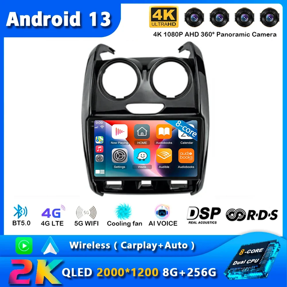 

Автомагнитола на Android 13 для Renault Duster 2014, 2015, 2016, 2017 -2020, GPS-навигация, мультимедийный плеер, стерео, wi-fi + 4G DSP BT