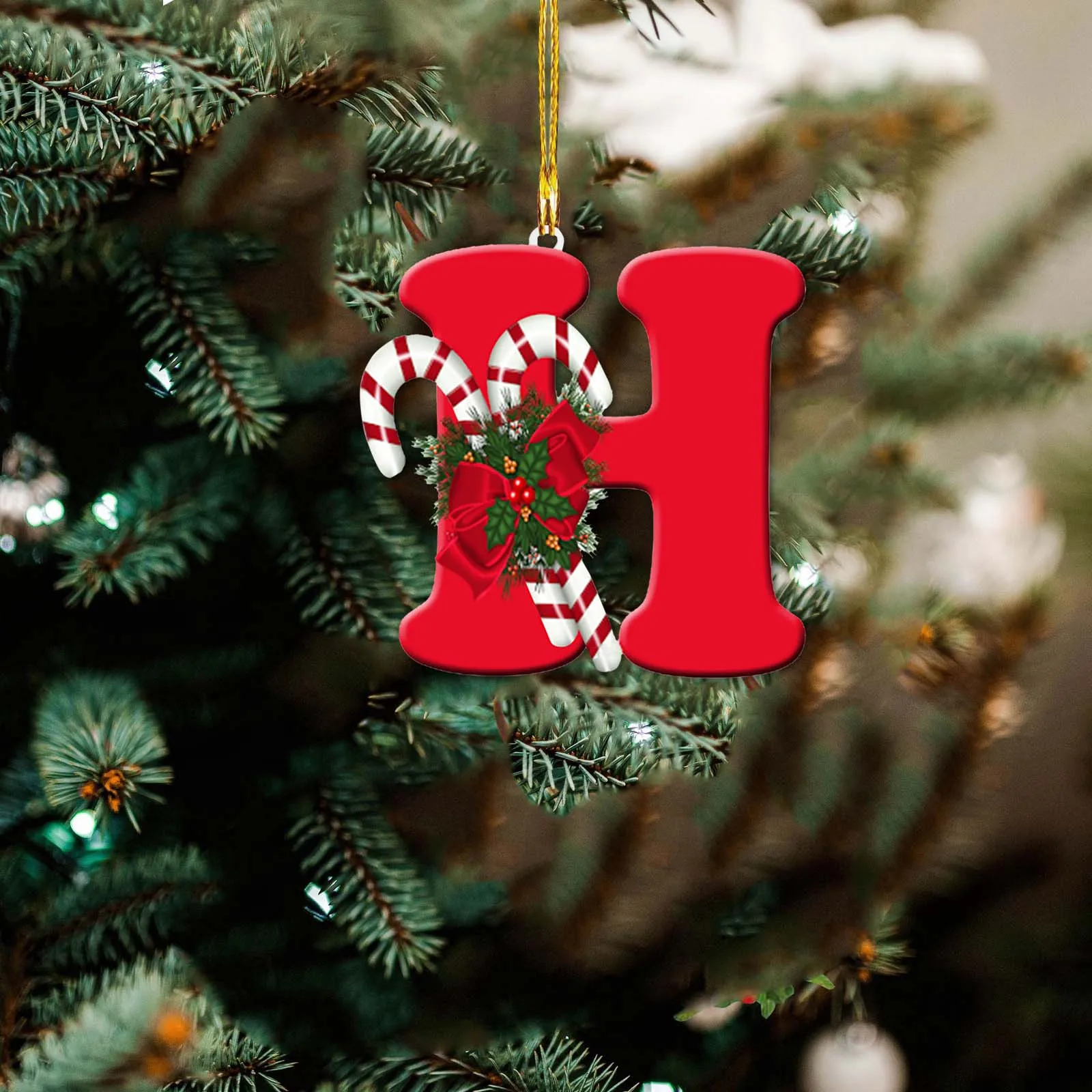 thumbnail image 1 of Letras navideñas de dibujos animados de AZ, colgantes acrílicos para árbol de Navidad, decoración navideña, alfabeto, decoración para árbol de Navidad, 1 of 5
