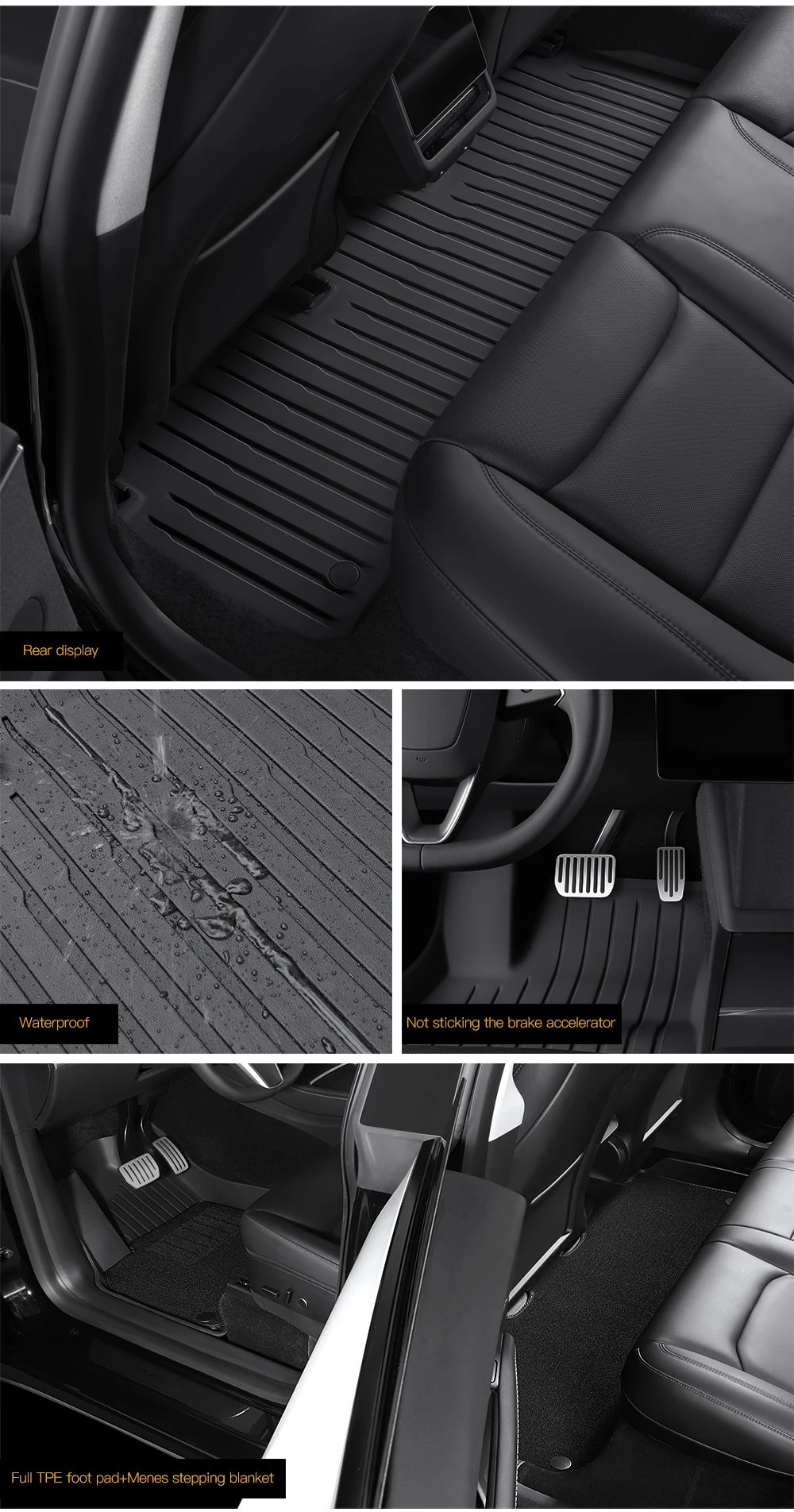 For Tesla Model 3 2021-2023 Model 3 Highland 2024 TPE Floor Mats Waterproof Lugg
