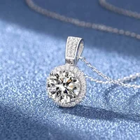 NeeTim – collier Moissanite 2 carats pour femmes, argent Sterling 100% S925 avec plaqué or blanc, bijoux en diamant de laboratoire, pendentif de mariage 2