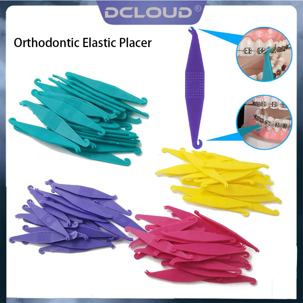 

100Pcs/Pack Disposable Dental Orthodontic Elastic Placer Bands Hook for Braces Tooth Rubber Ligature Ring Dentsitry Ortho Tools