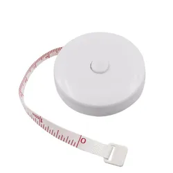 Compact 150cm Keychain Tape Measure (White Red)