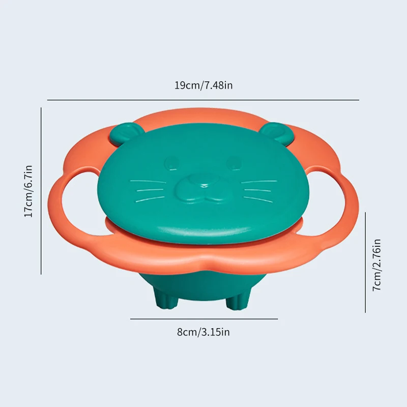 Rotary Feeding Bowl Baby CHILDREN'S Bowl 360 Degree Rotation Gyro Bowl Lion Balance Do Not Pour Anti-scald and Anti-fall Eating