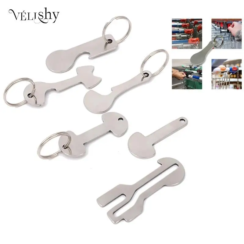 Metal Shopping Cart Tokens Trolley Token Key Ring Decorative Keychain Multipurpose Shopping Portable For Home Outdoor