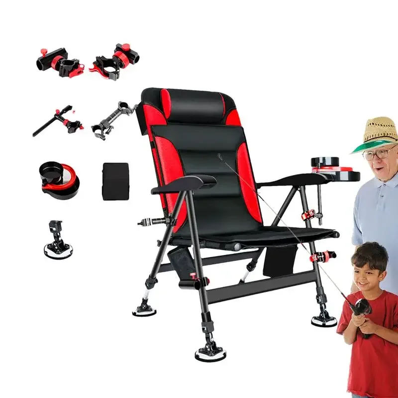 Fishing Chair Folding Camp Chairs Outdoor Fishing Terrain Fold Chair With Adjustable Feet Reclining Camping Ice