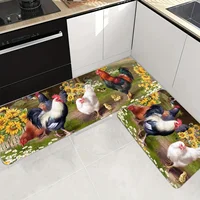 Farmhouse Rooster Kitchen Floor Mat Entrance Doormat Decor Carpet for Living Room Hallway Balcony Rugs Non-slip Bathroom Mat 2