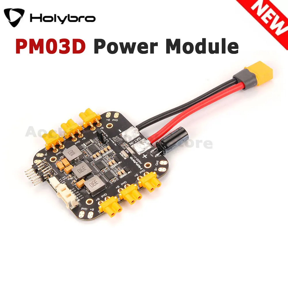 Holybro Pm03D Power Module Compatible To Flight Controller Uses I2C Power Monitor W/ Xt-30 & Xt-60 Connectors For Multi-Rotor