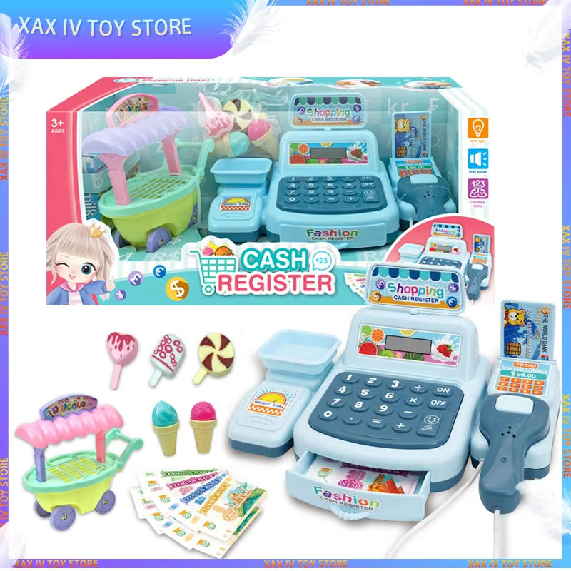 

New Kids Children Register Cashier Desk Pretend Toy Funny For Play Money Grocery Toy Preschool Early Learning Role For Play Gift