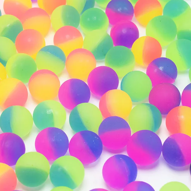 15Pcs/lot High Bounce Toy Balls Kids Gift Party Favor Decoration Kids Bouncing Ball Pattern Soild Color Two-color Bounce Ball 4