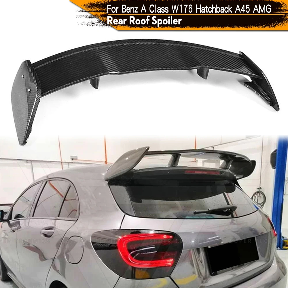 

For Mercedes-Benz A Class A180 A200 A250 A260 A45 AMG Hatchback 4-Door Carbon Fiber Roof Spoiler Wing Lip FRP Black 2013 - 2017