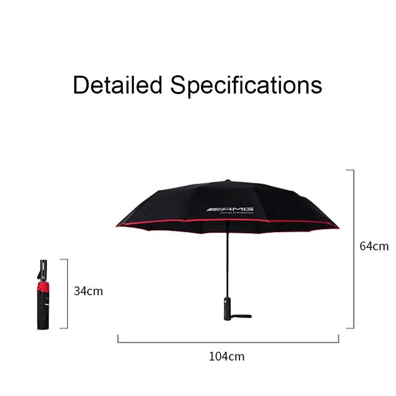 For Mercedes Benz AMG W203 W206 W220 W205 W211 W212 10 Bone Rain protection Windproof anti-UV Fully Automatic Large Umbrella